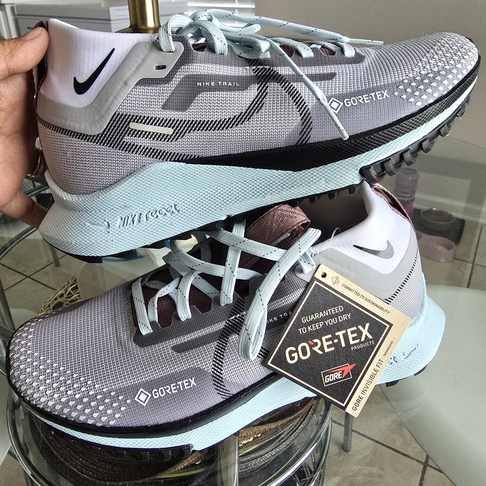 Nike Women's Trail Sneakers Pegasus Trail4 GORETEX- Gray & Light BLUE waterproof